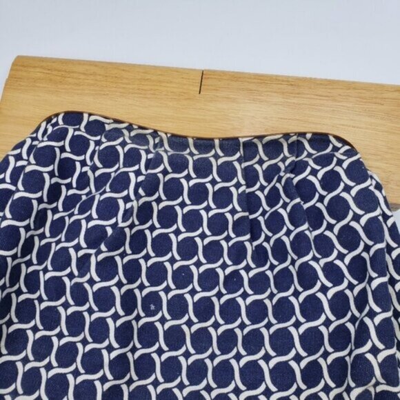 Old Navy Retro Style Wood handle Clutch Navy Blue Off White - Picture 13 of 15